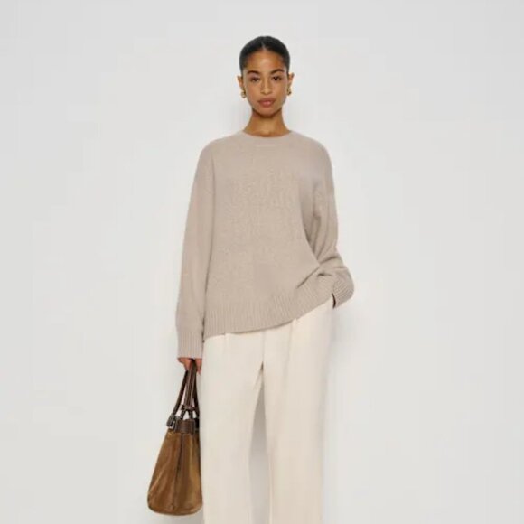 Reformation Cove Cashmere Oversized Crew Natural - Picture 1 of 4